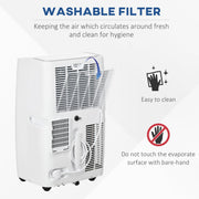 HOMCOM 12,000 BTU Portable Air Conditioner Dehumidifier Cooling Fan for Room up to 25m², with Remote, LED Display, 24H Timer, Window Mount Kit, White Homcom