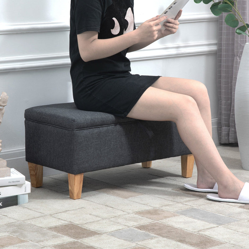 Grey Ottoman Storage Footstool