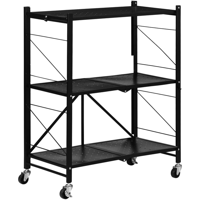 Black 3-Tier Storage Trolley, 68x34.5x85.5 cm