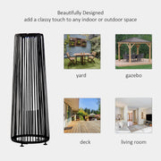 PE Rattan Solar Lanterns, Woven Wicker, Auto On/Off Outsunny