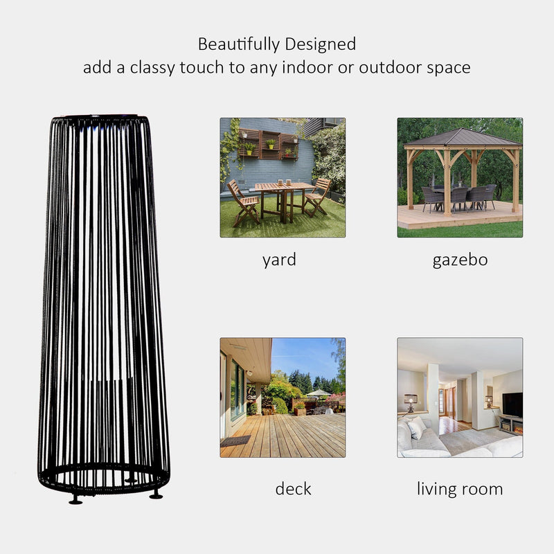 PE Rattan Solar Lanterns, Woven Wicker, Auto On/Off Outsunny