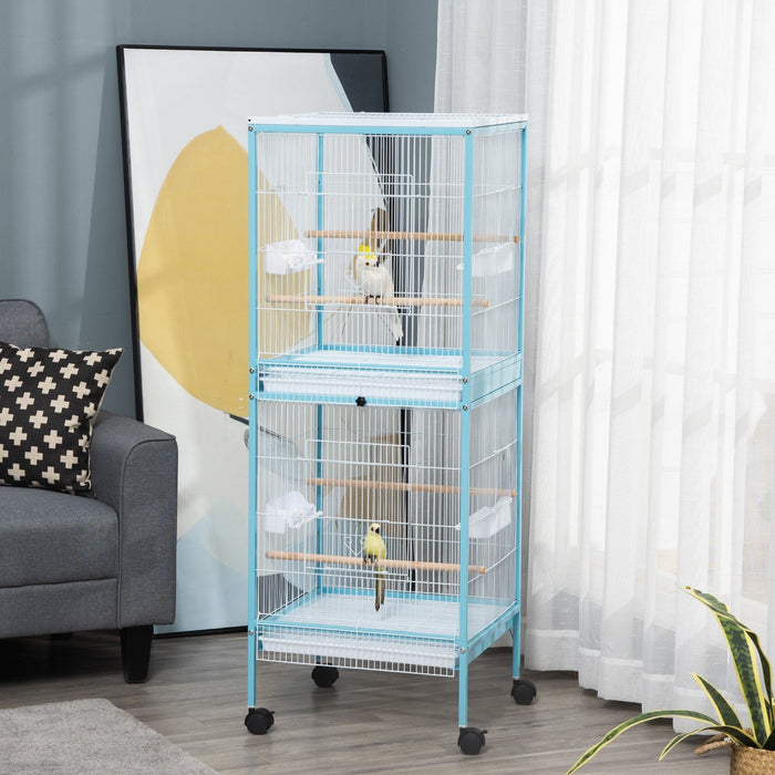 Large 2-In-1 Bird Cage Aviary for Finch, Canaries, Budgies