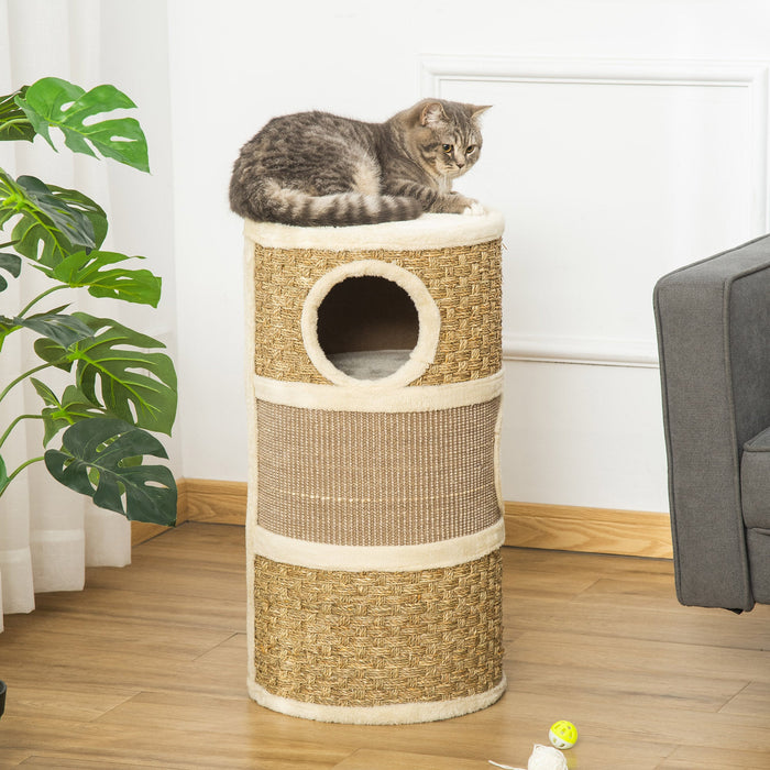 Cat Scratch Barrel, Sisal & Seaweed Rope, Climbing Tower