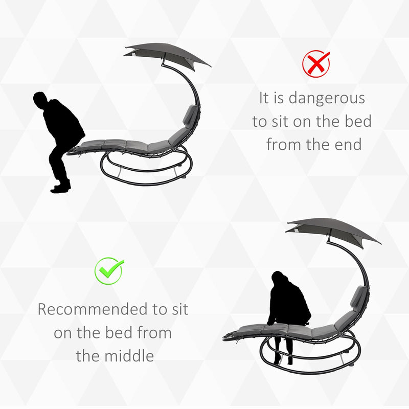 Helicopter Swing Chair With Sun Shade - Grey