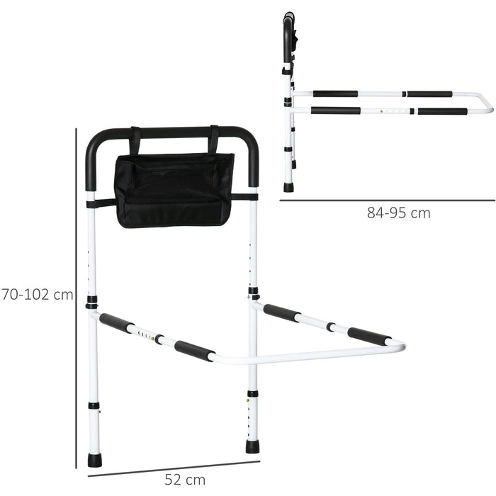 White Adjustable Safety Bed Rail for Seniors