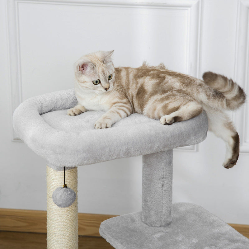 Cat Tree Tower, Sisal Post, Massage Toy, 48x48x80cm, Grey