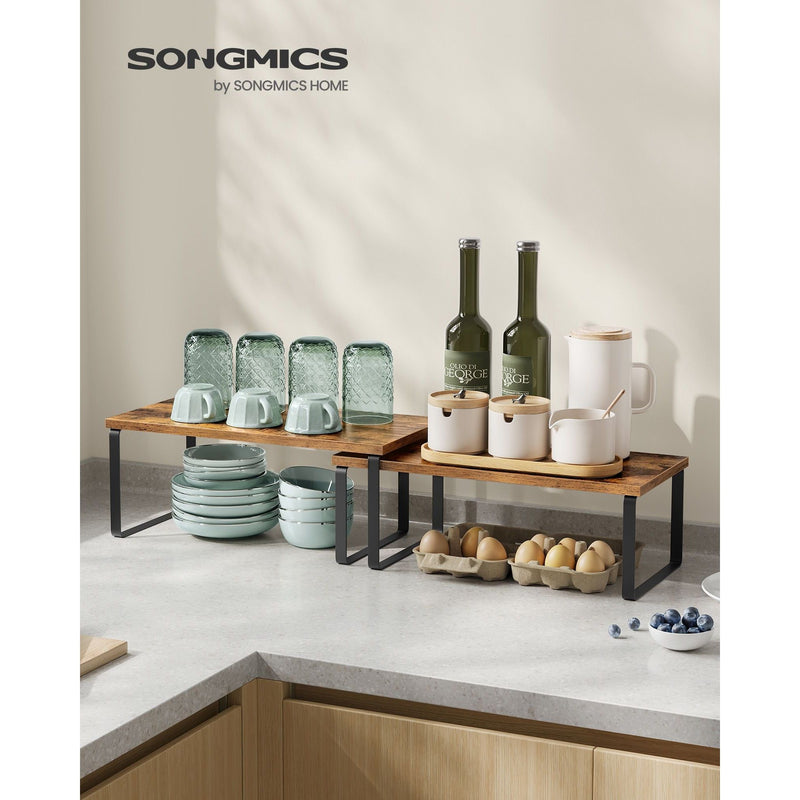 Set of 4 Cupboard Organiser Shelves by Songmics