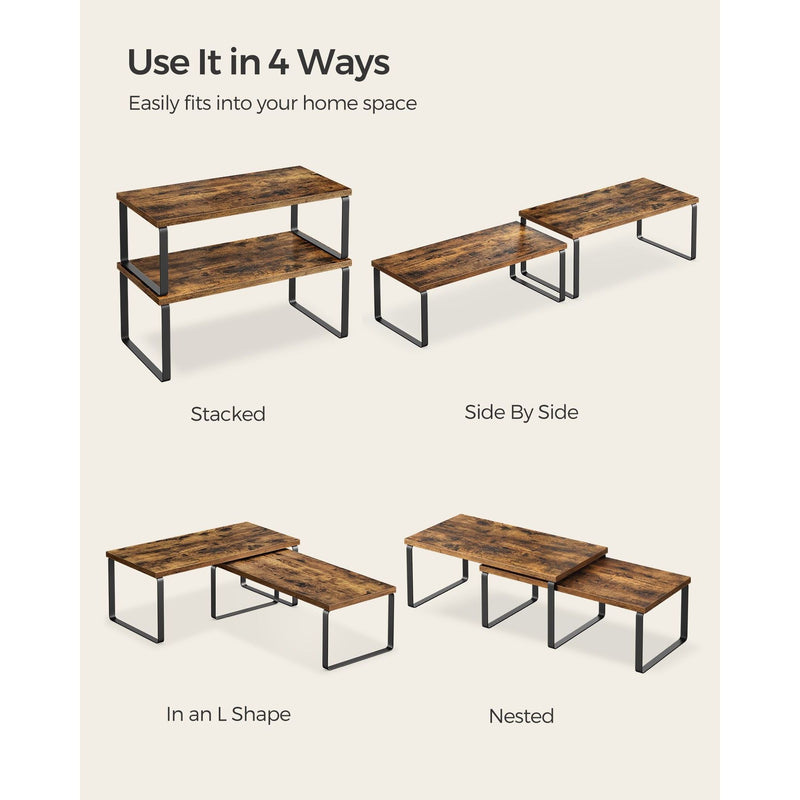Set of 4 Cupboard Organiser Shelves by Songmics