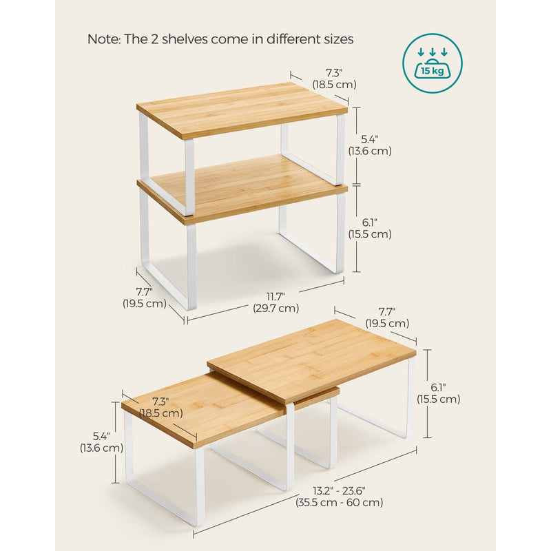 Set of 2 Spice Shelves for Cabinets by Songmics