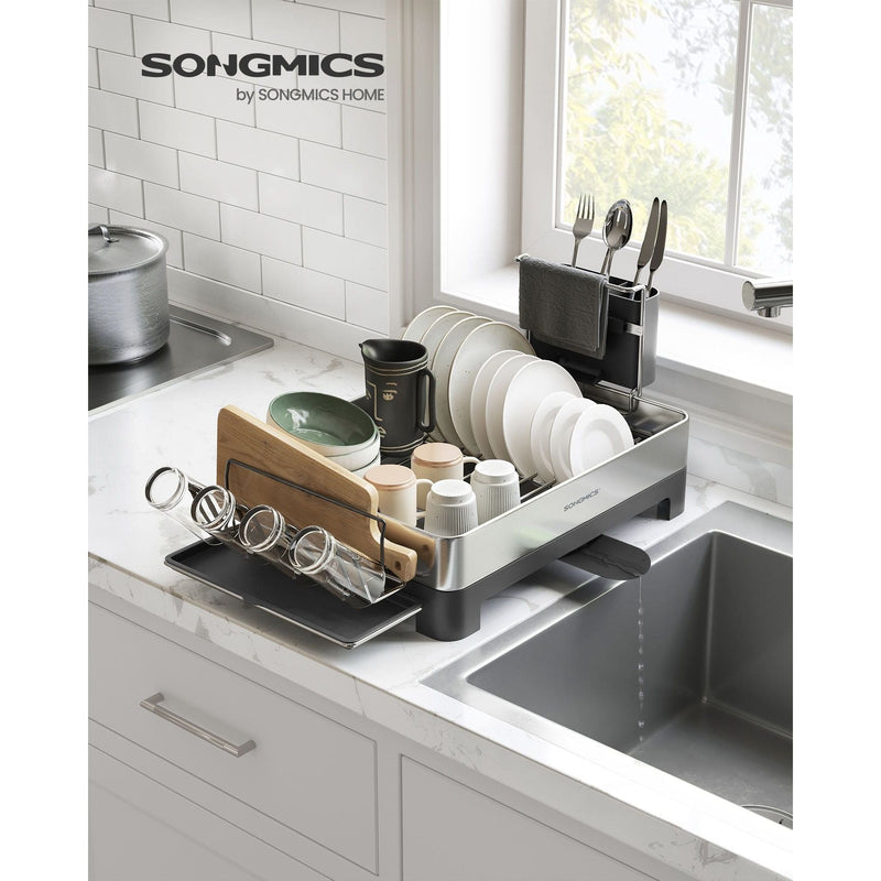Stainless Steel Dish Drainer with Drip Tray by Songmics