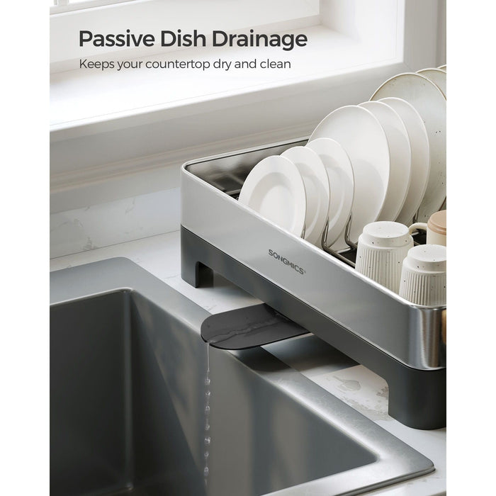 Stainless Steel Dish Drainer with Drip Tray