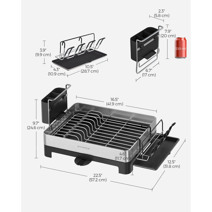 Stainless Steel Dish Drainer with Drip Tray