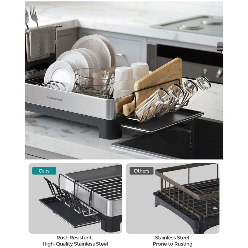 Stainless Steel Dish Drainer with Drip Tray by Songmics