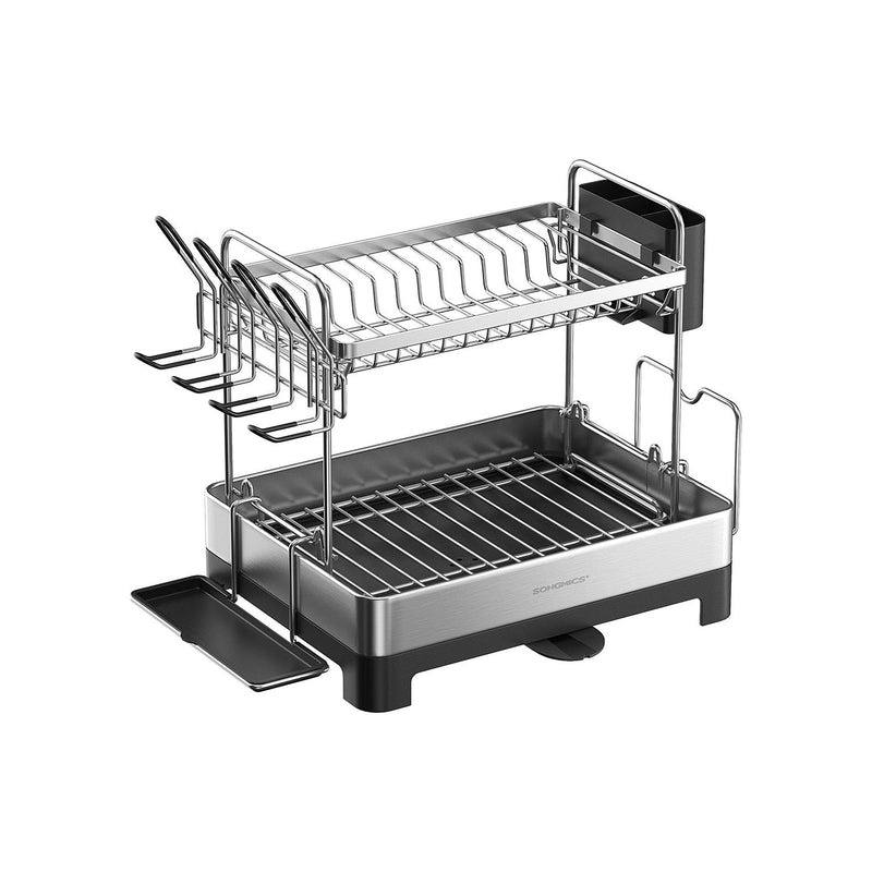 Songmics Stainless Steel Dish Drainer with Drip Tray 2 Tier