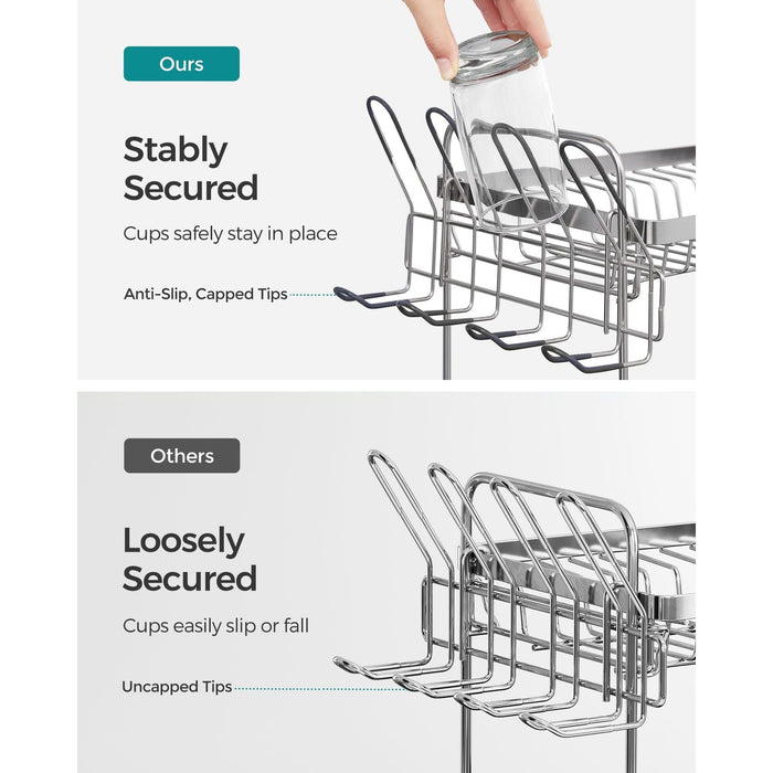 Stainless Steel Dish Drainer with Drip Tray 2 Tier