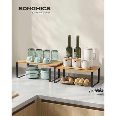Set of 2 Cupboard Organiser Shelves Songmics