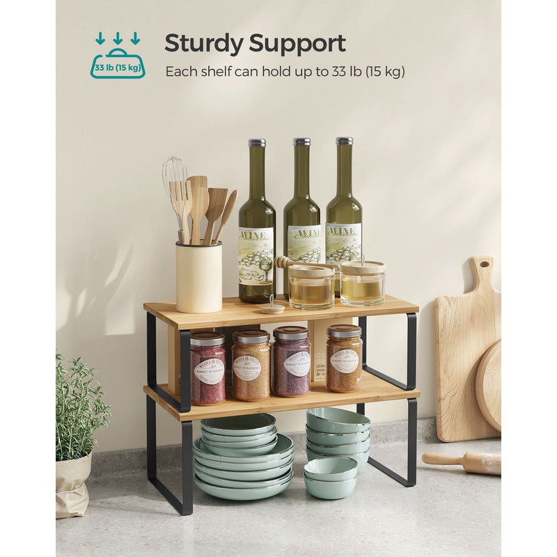 Set of 2 Cupboard Organiser Shelves