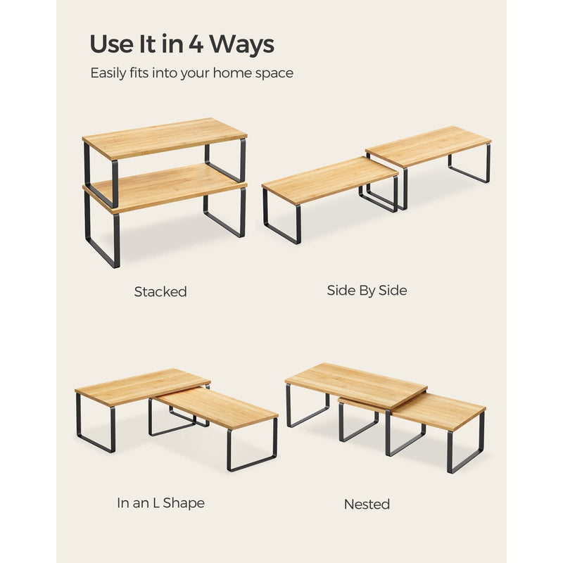 Set of 2 Cupboard Organiser Shelves