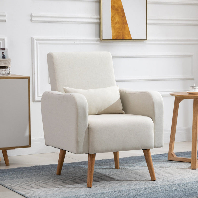 Cream Linen Club Chair