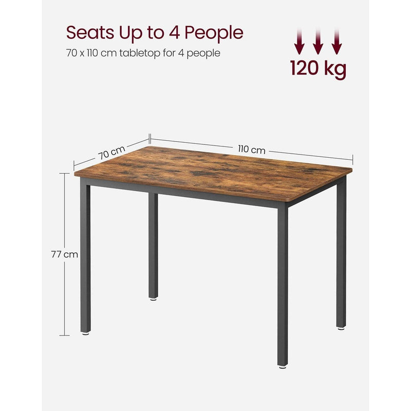 Vasagle 4 Person Dining Table, Black and Brown - Perfect for smaller spaces