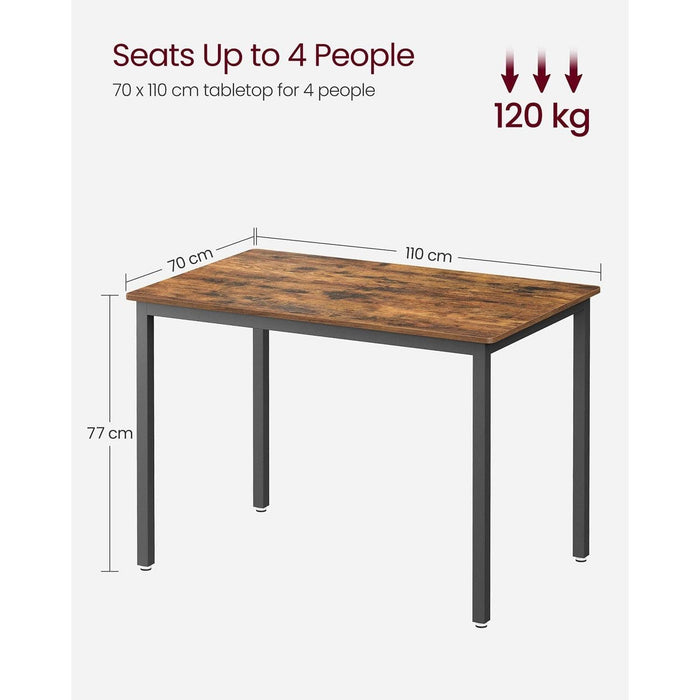 Vasagle 4 Person Dining Table, Black and Brown
