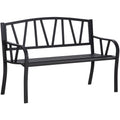 Modern Metal Garden Bench Outsunny