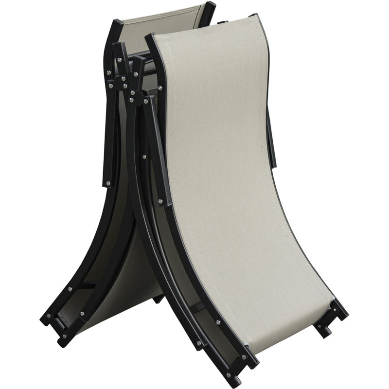 S Shaped Sun Lounger Set, Foldable, Set of 2