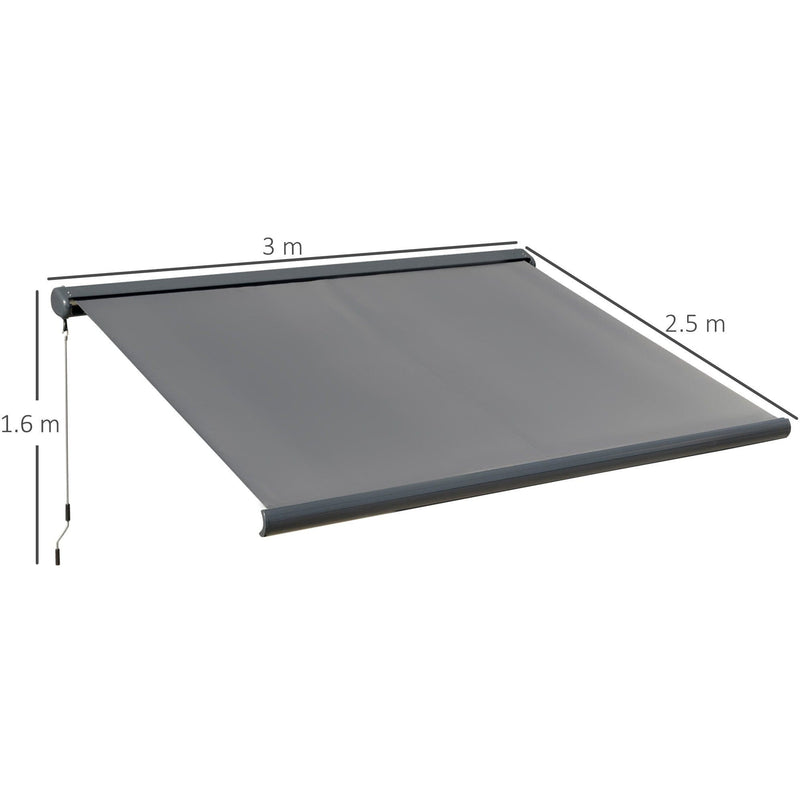 Electric Patio Awning, Remote Control, Grey