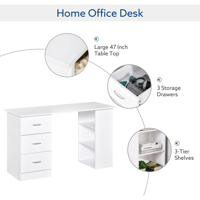 120cm Computer Desk with Storage for Home Office