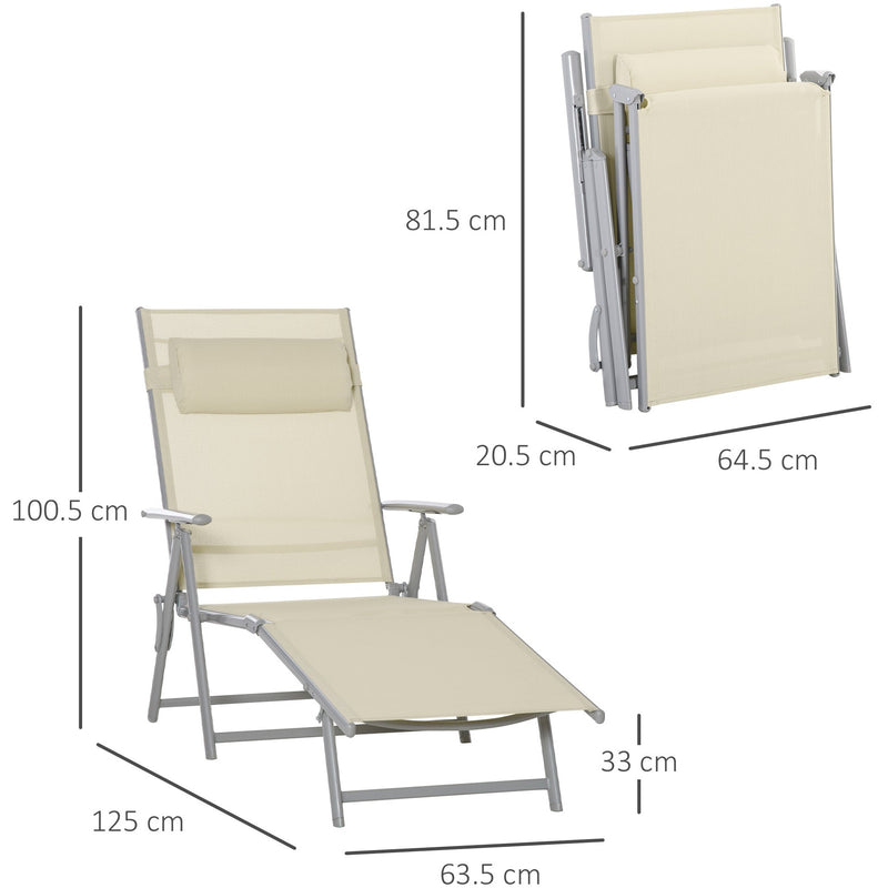 Folding Sun Lounger With Pillow