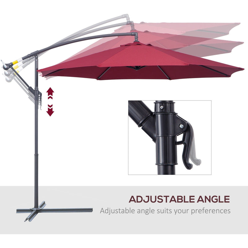 Contemporary 3m Cantilever Parasol with Crank Handle