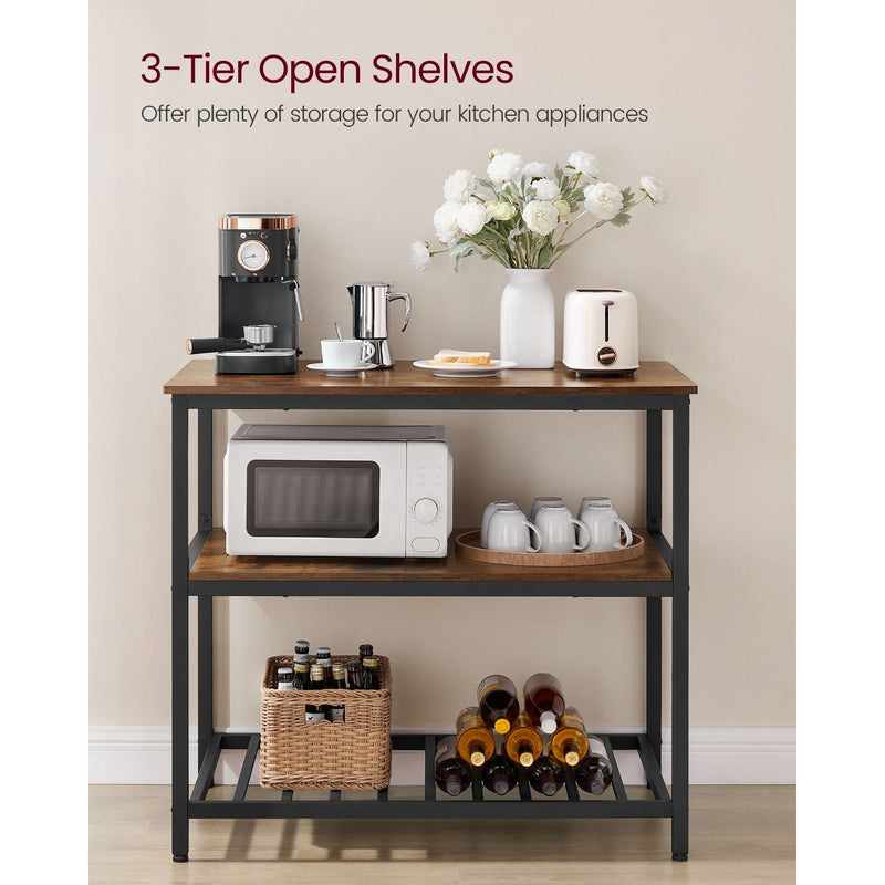 Vasagle Industrial Style Kitchen Island With Worktop