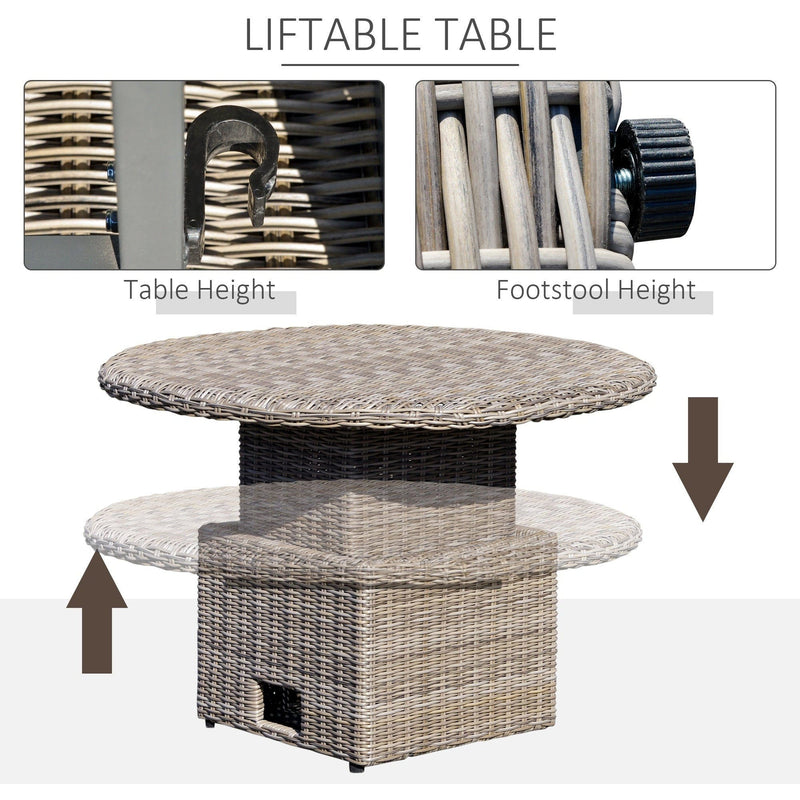 Image of an 8 Seater Round Rattan Garden Furniture Set