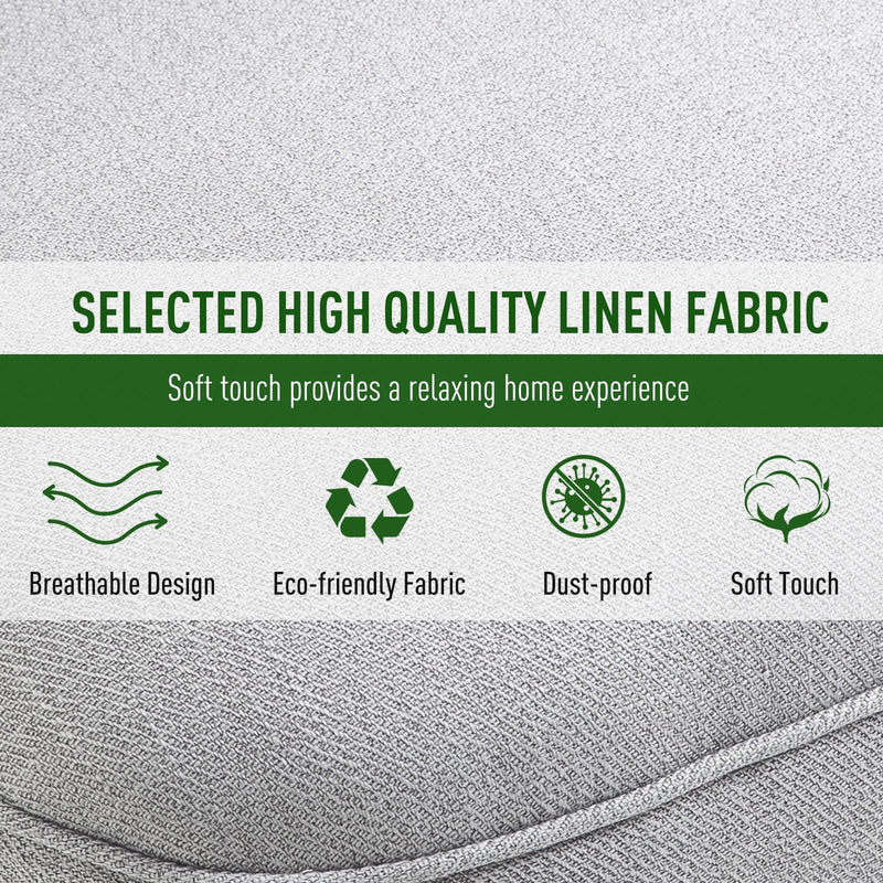 Grey Fabric Accent Chair Solid Wooden Legs