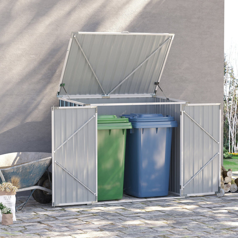 Double Dustbin Metal Storage Shed 5x3ft