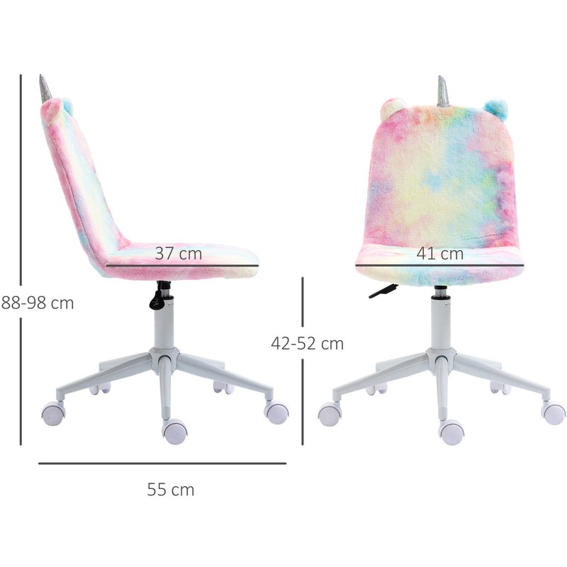 Fluffy Unicorn Office Chair Multi-Colored