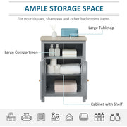 Grey Freestanding Bathroom Cabinet Kleankin
