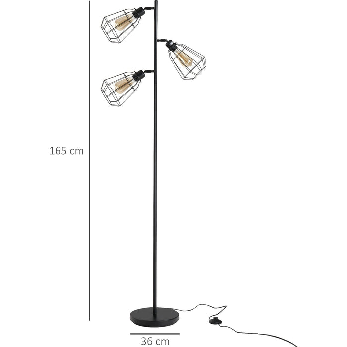Funky Retro Floor Lamp, Adjustable Lampshade, 165cm