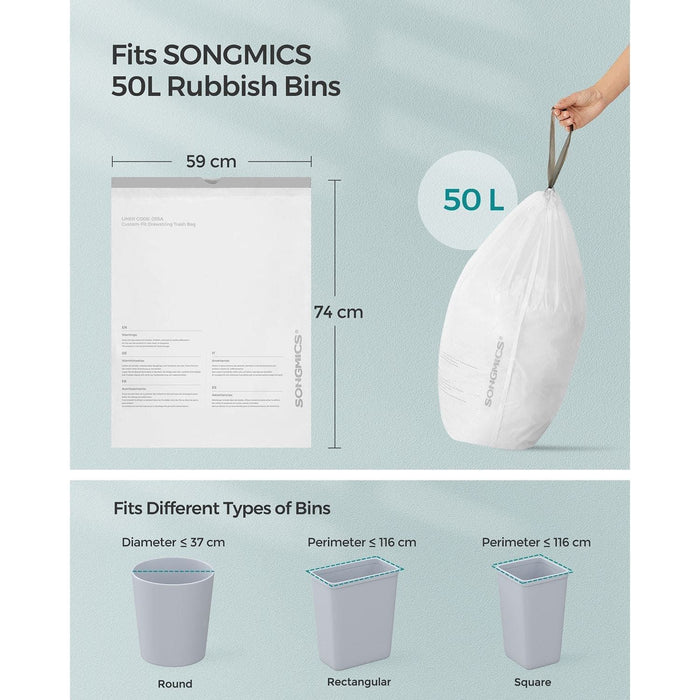 Songmics 50L Bin Liners (Liner Code 050A01)