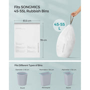 45-55L Kitchen Bin Liners, Pack Of 40 Songmics