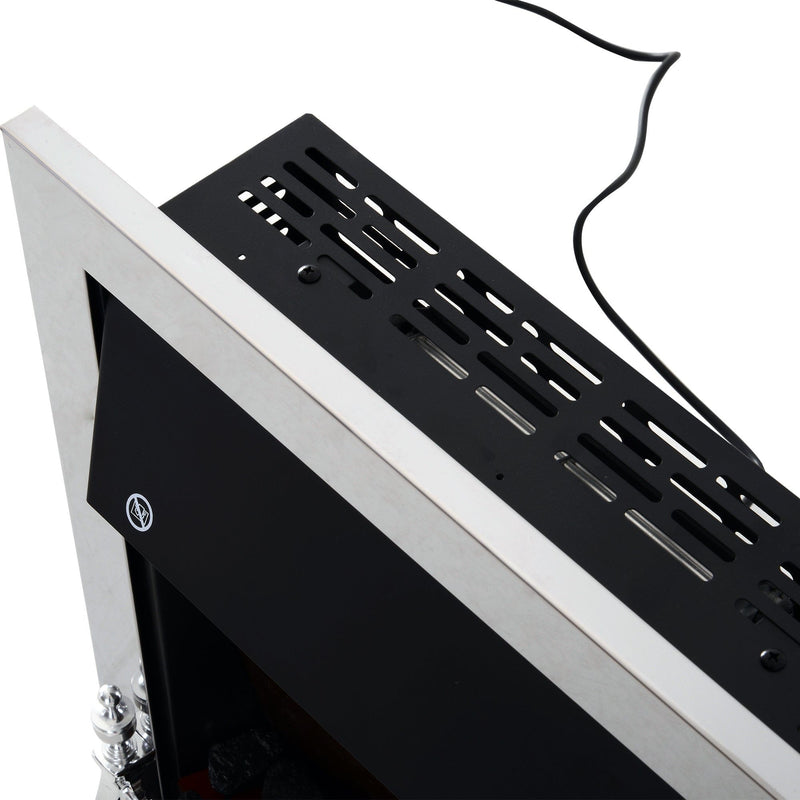 Contemporary Electric Fireplace, Coal Flame, LED, Remote