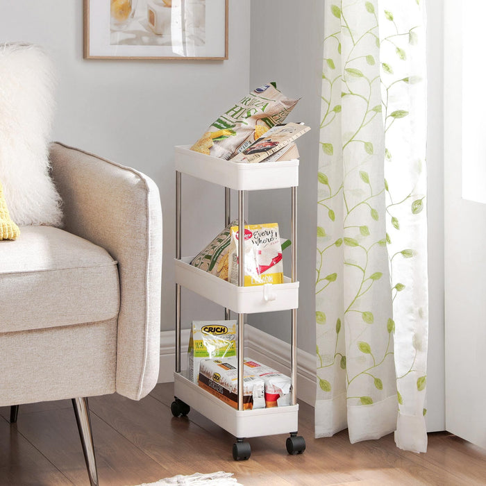 White 3-Tier Organising Trolley