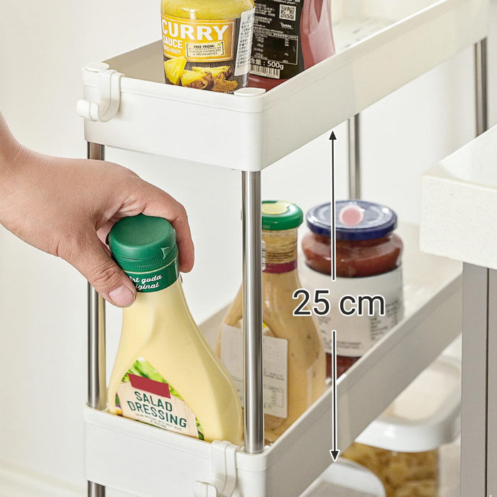 White 3-Tier Organising Trolley