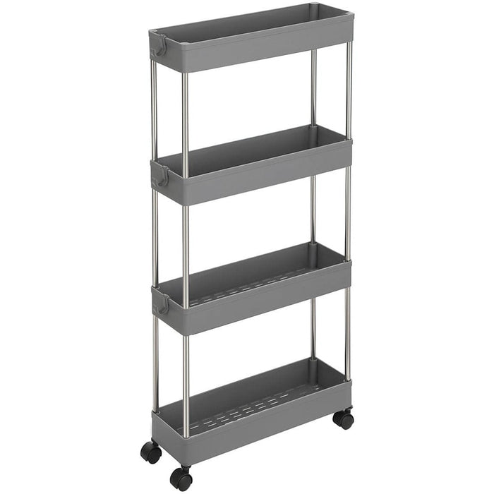 Slim Plastic Storage Cart, 4-Tier