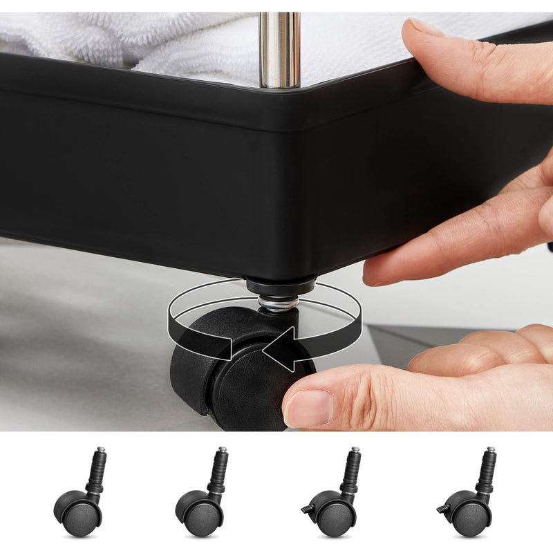 Black Slim 4-Tier Trolley with Handle Songmics
