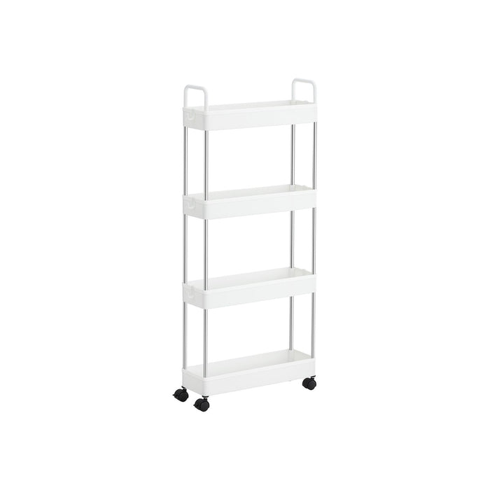 Slim Storage Cart 4 Tier, White