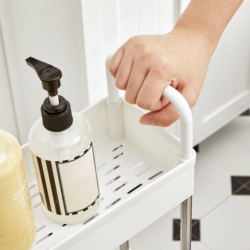 White 4 Tier Slim Storage Cart by Songmics