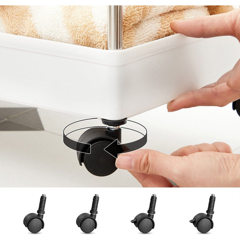 White 4 Tier Slim Storage Cart by Songmics