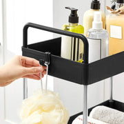 Plastic Storage Trolley on Wheels, 3-Tier, Black SONGMICS