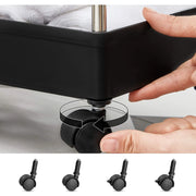 Plastic Storage Trolley on Wheels, 3-Tier, Black SONGMICS